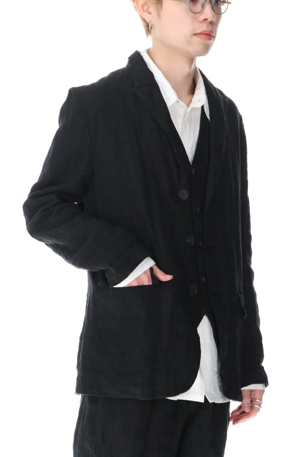 Artist Linen 3B Peaked Lapel Jacket