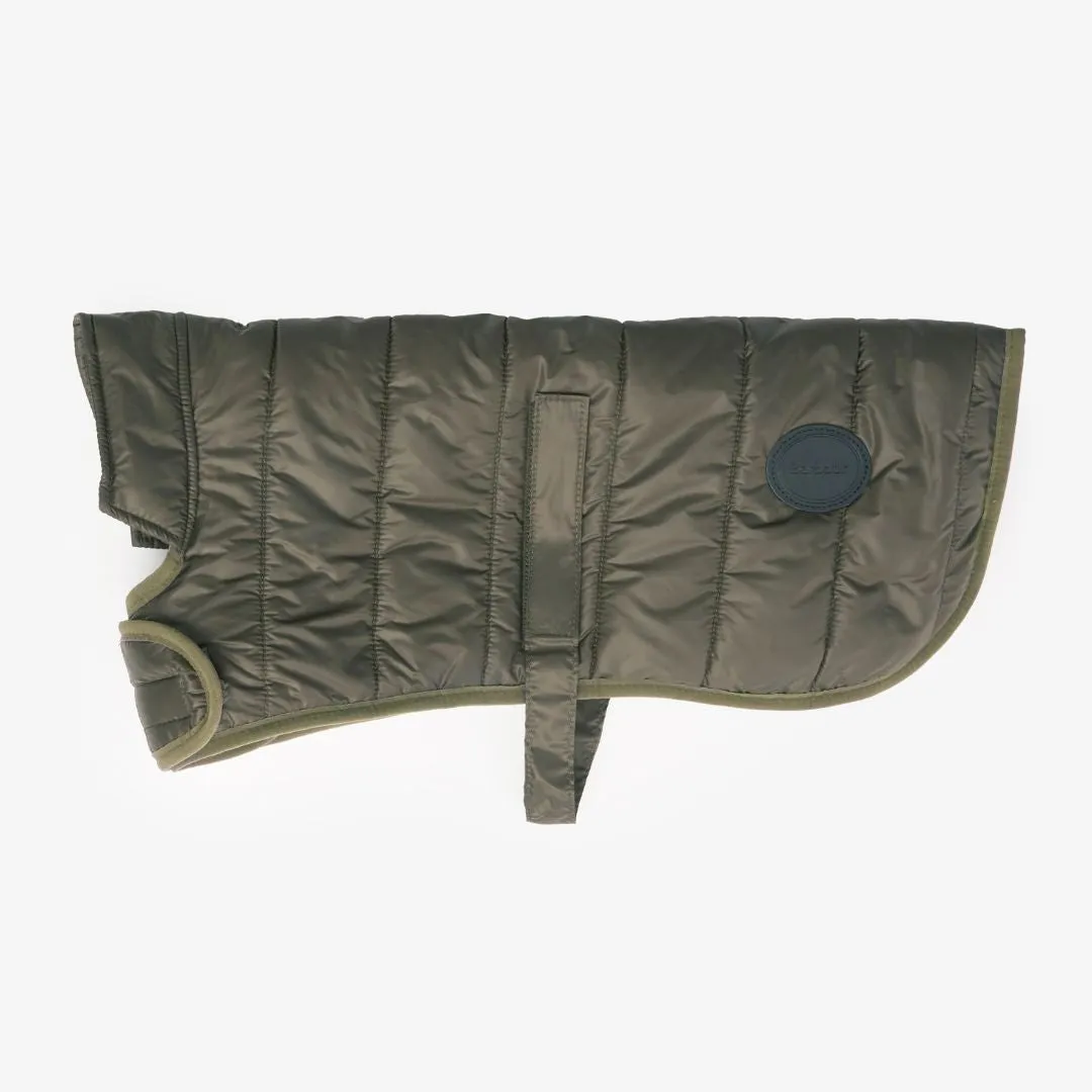 Barbour Baffle Quilted Dog Coat in Dark Olive