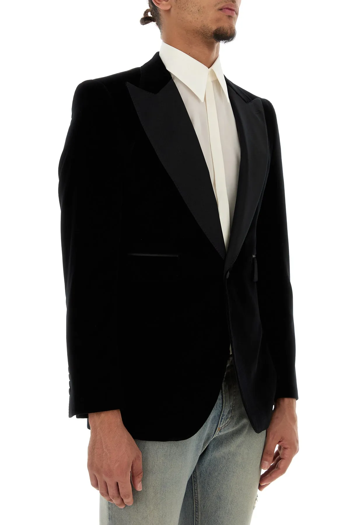 Black velvet blazer