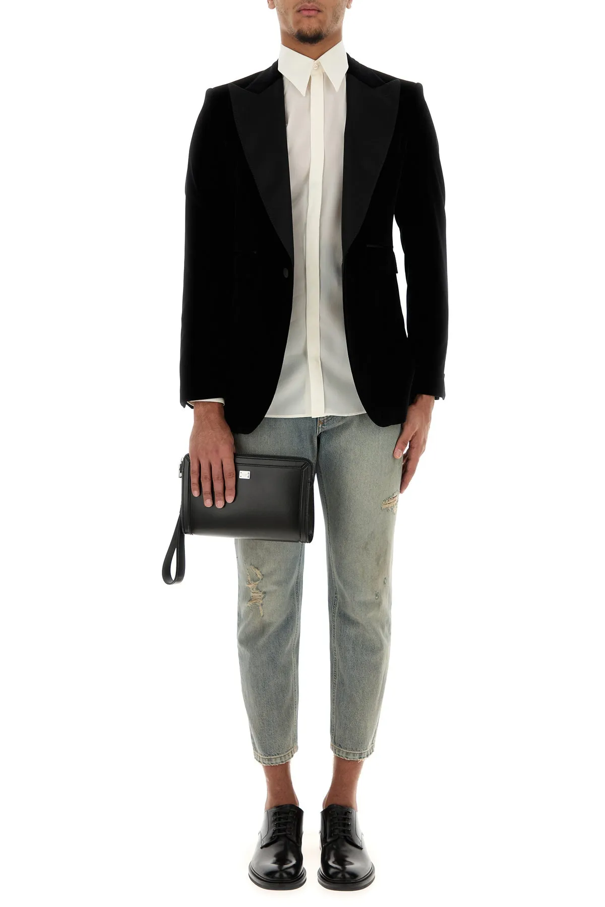 Black velvet blazer
