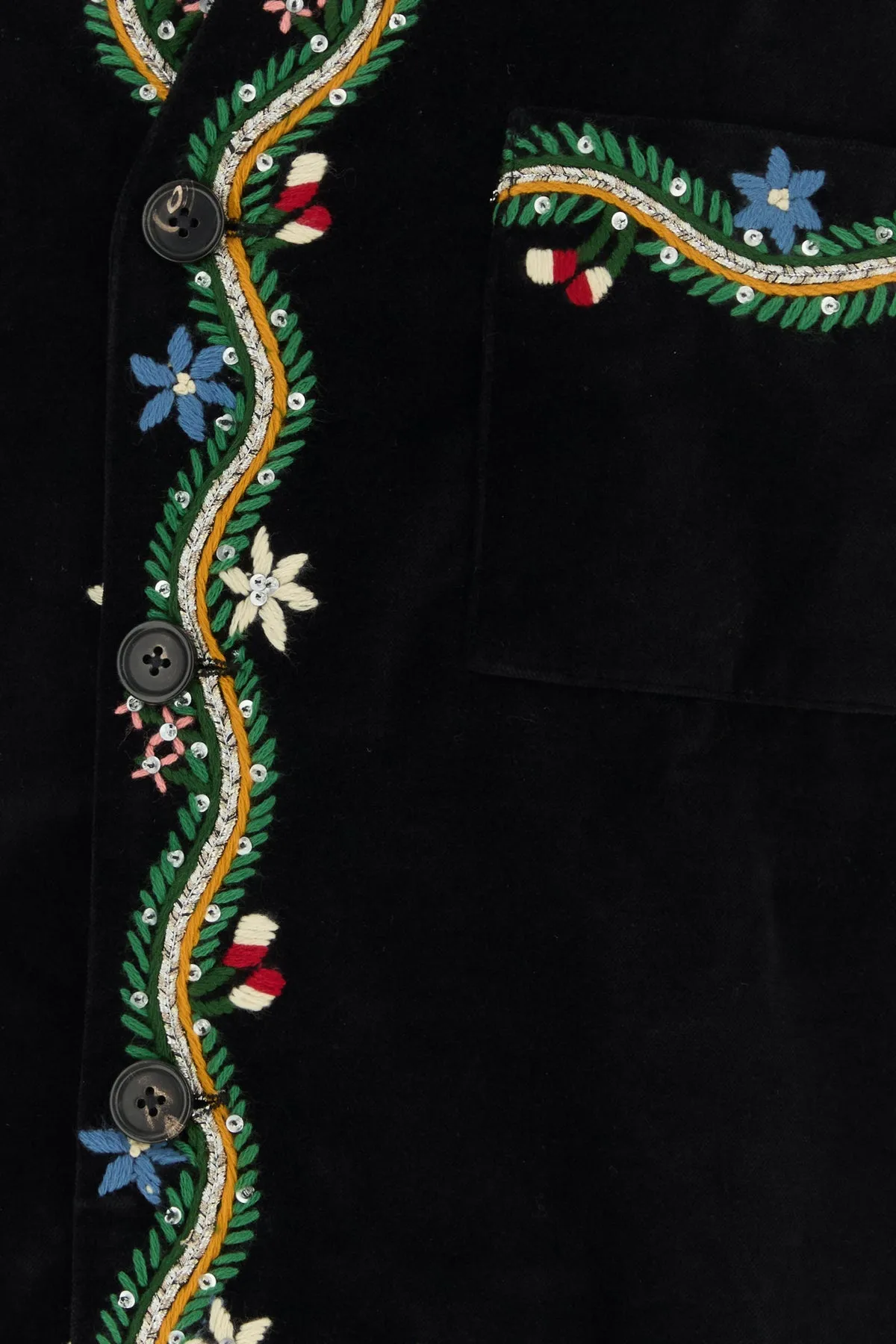 Black velvet cardigan