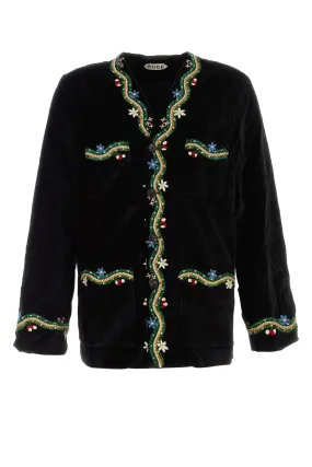 Black velvet cardigan