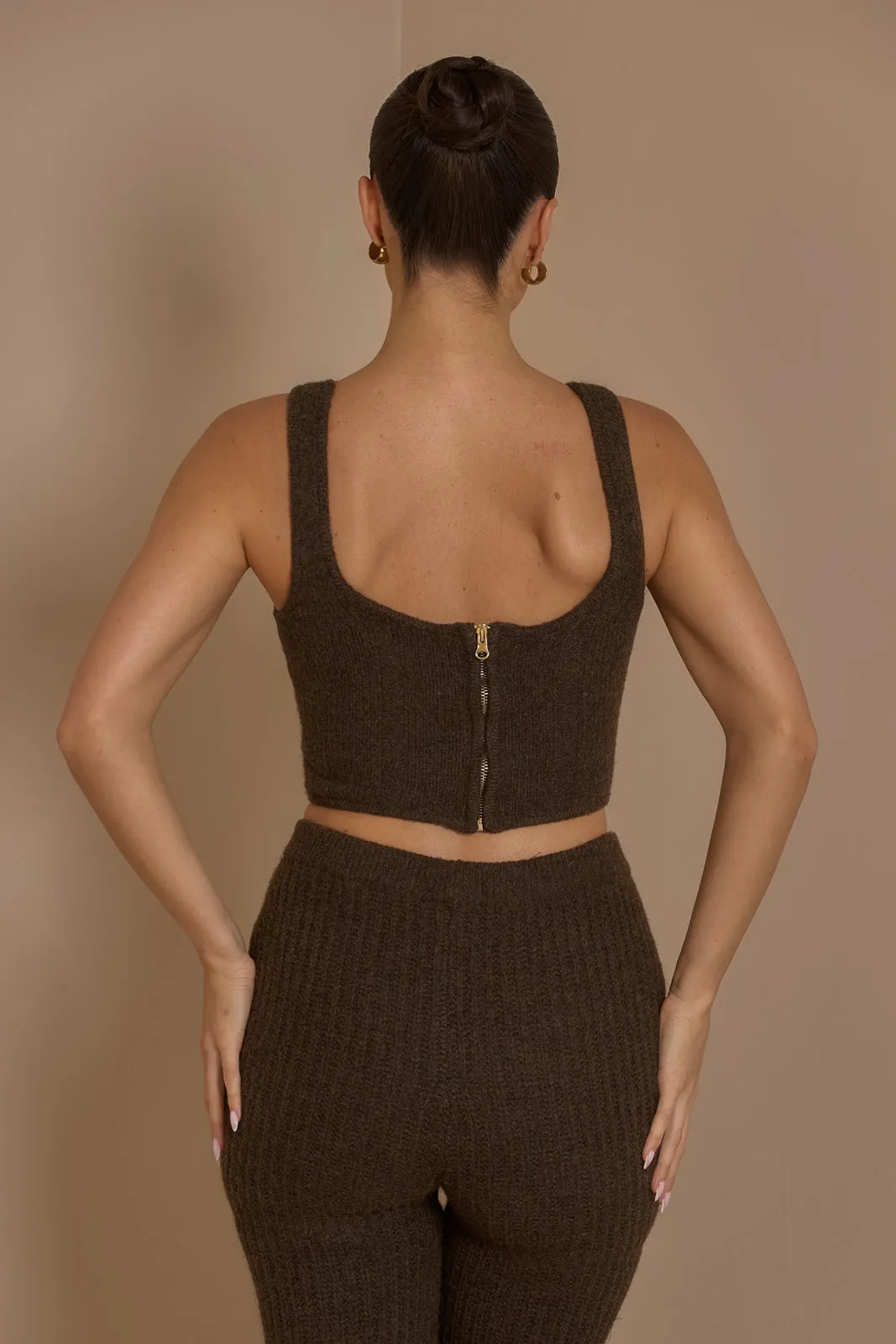 FC ROMI KNIT CORSET IN CHOCOLATE