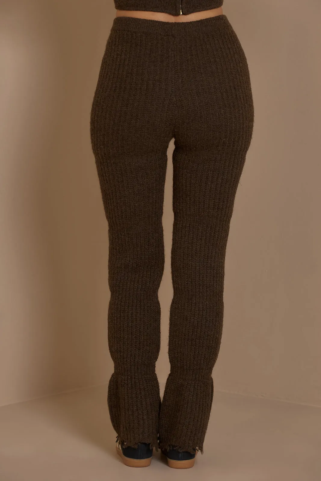 FC ROMI PREMIUM KNIT TROUSERS IN CHOCOLATE