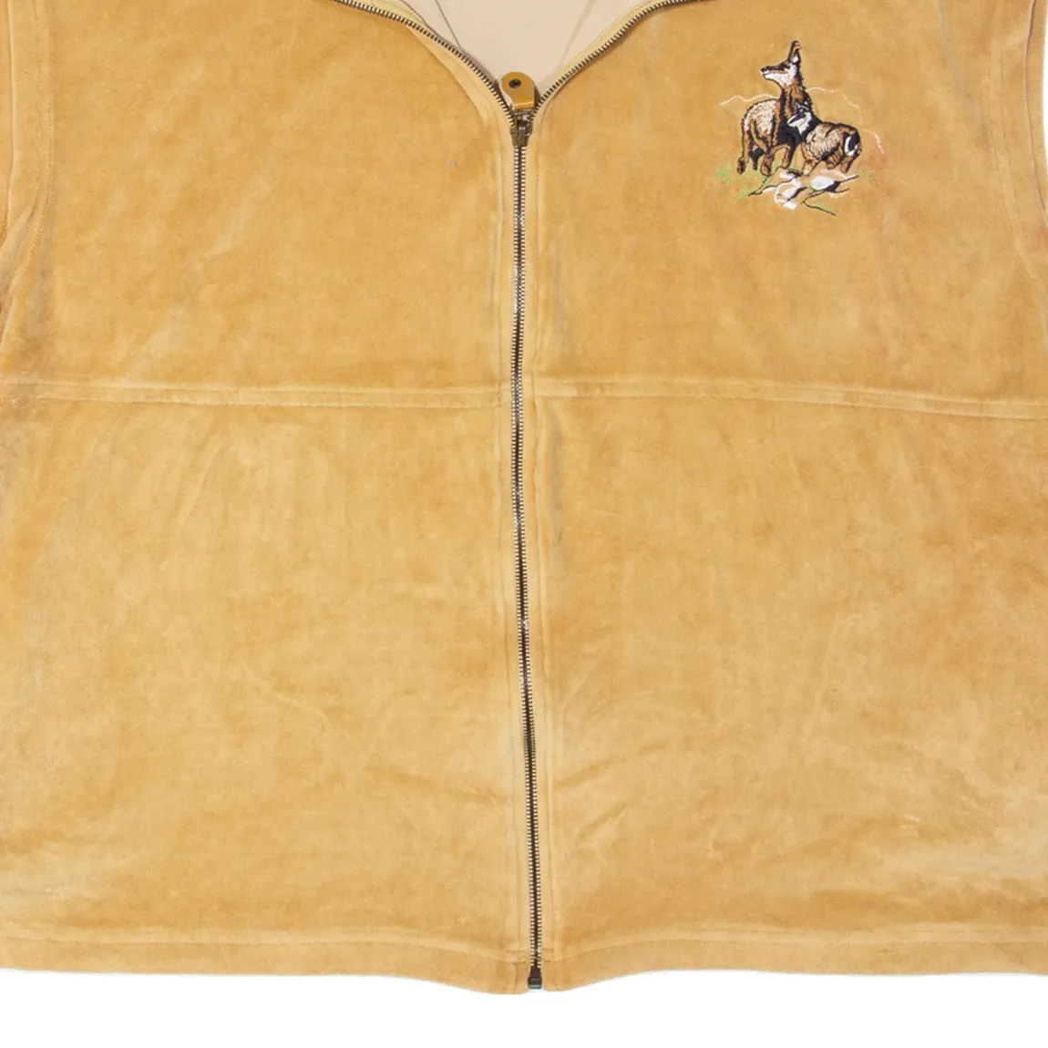 FOR NATURE KIDS Womens Gilet Beige Velvet 90s L