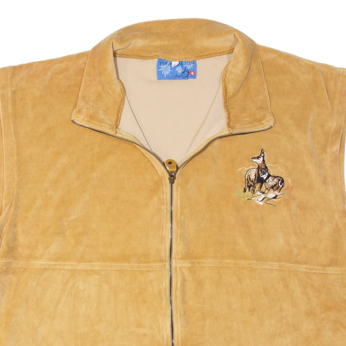 FOR NATURE KIDS Womens Gilet Beige Velvet 90s L