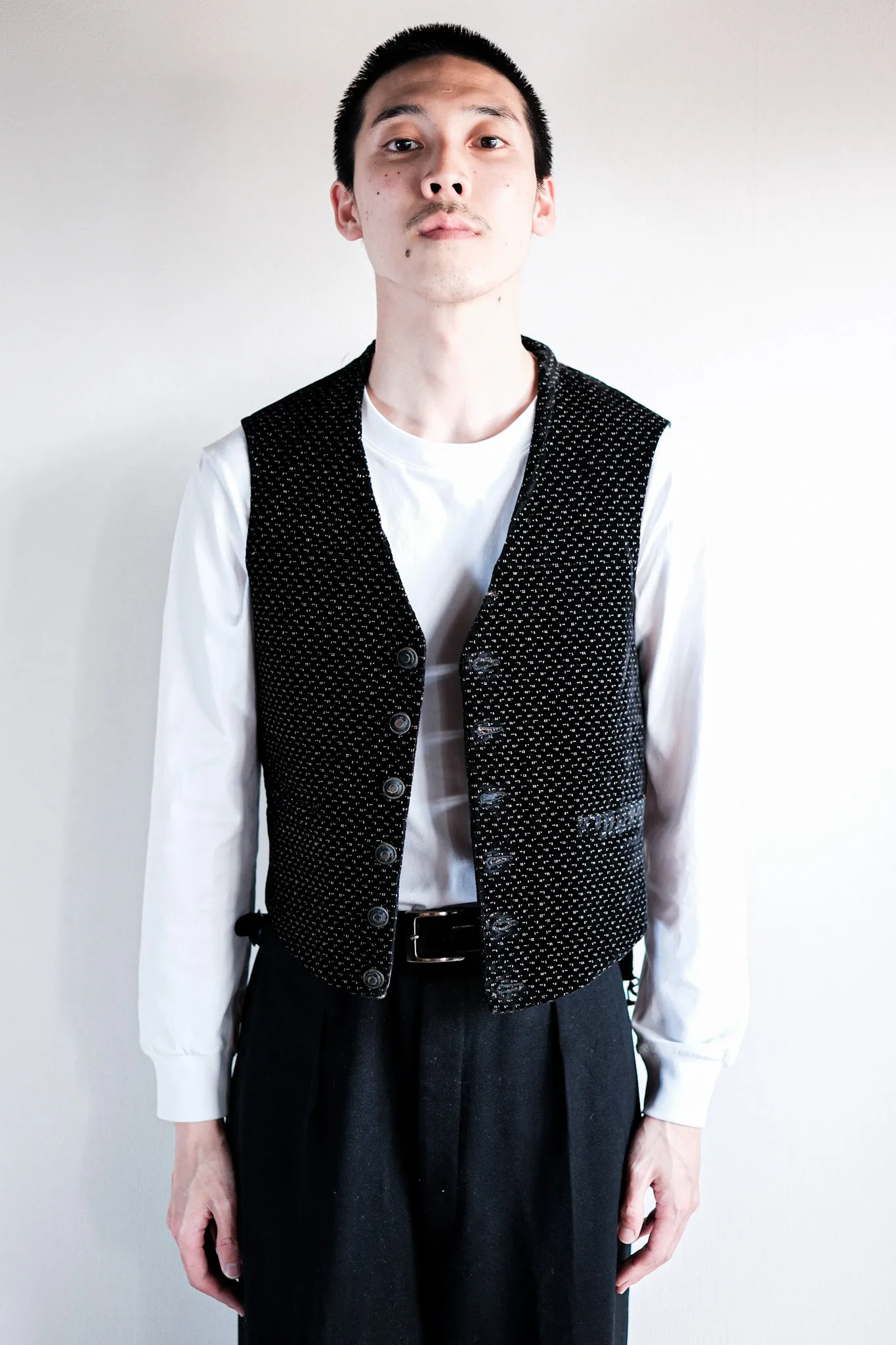 【Late 19th C】French Antique Black Velvet Gilet