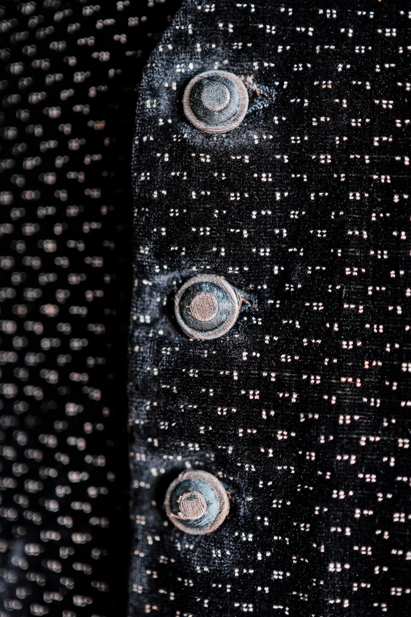 【Late 19th C】French Antique Black Velvet Gilet