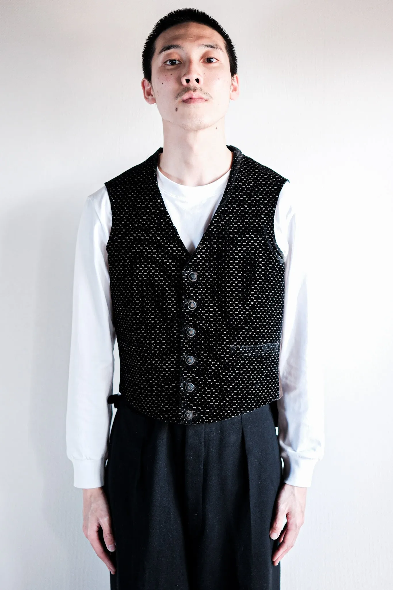 【Late 19th C】French Antique Black Velvet Gilet