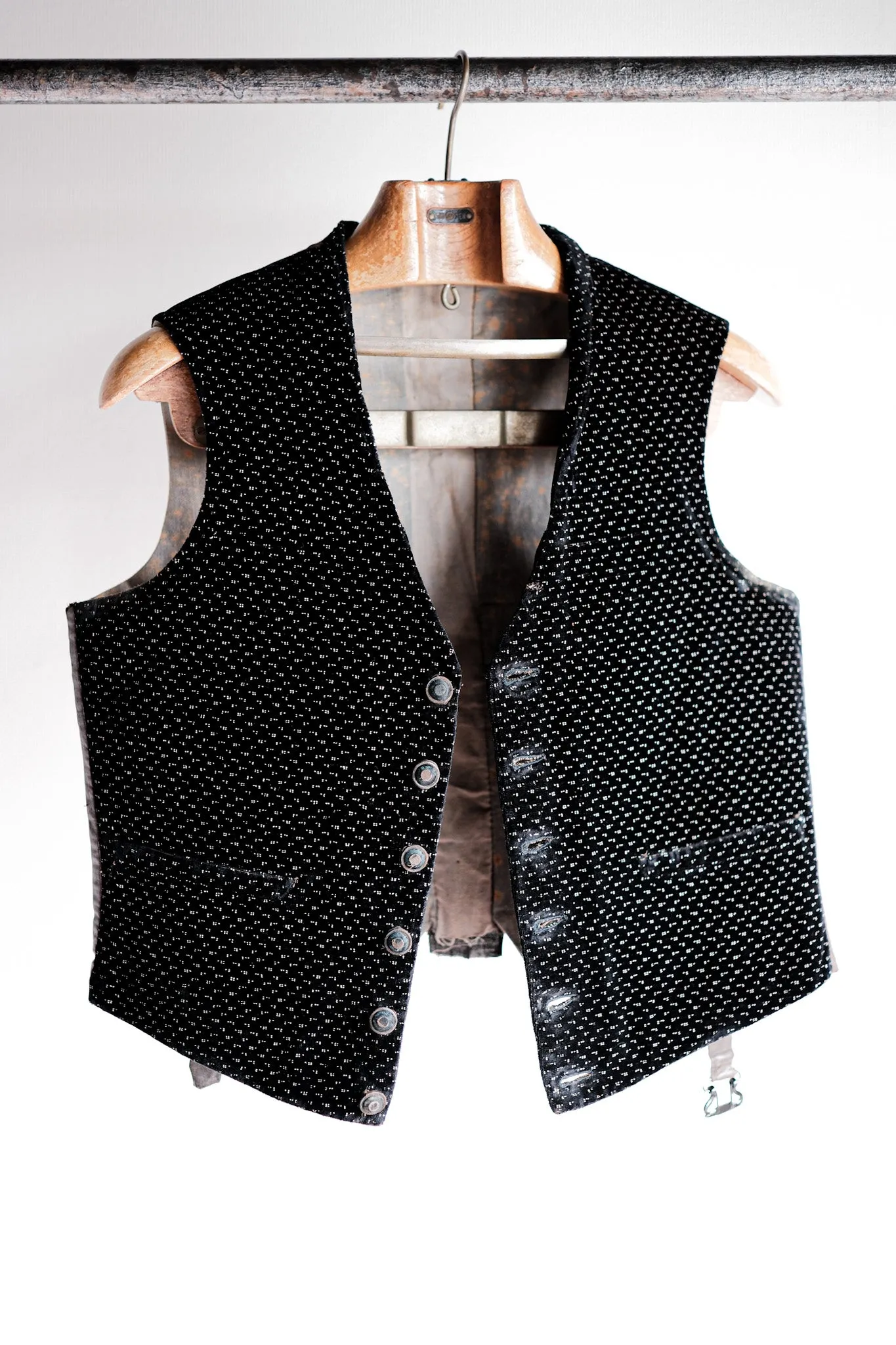 【Late 19th C】French Antique Black Velvet Gilet