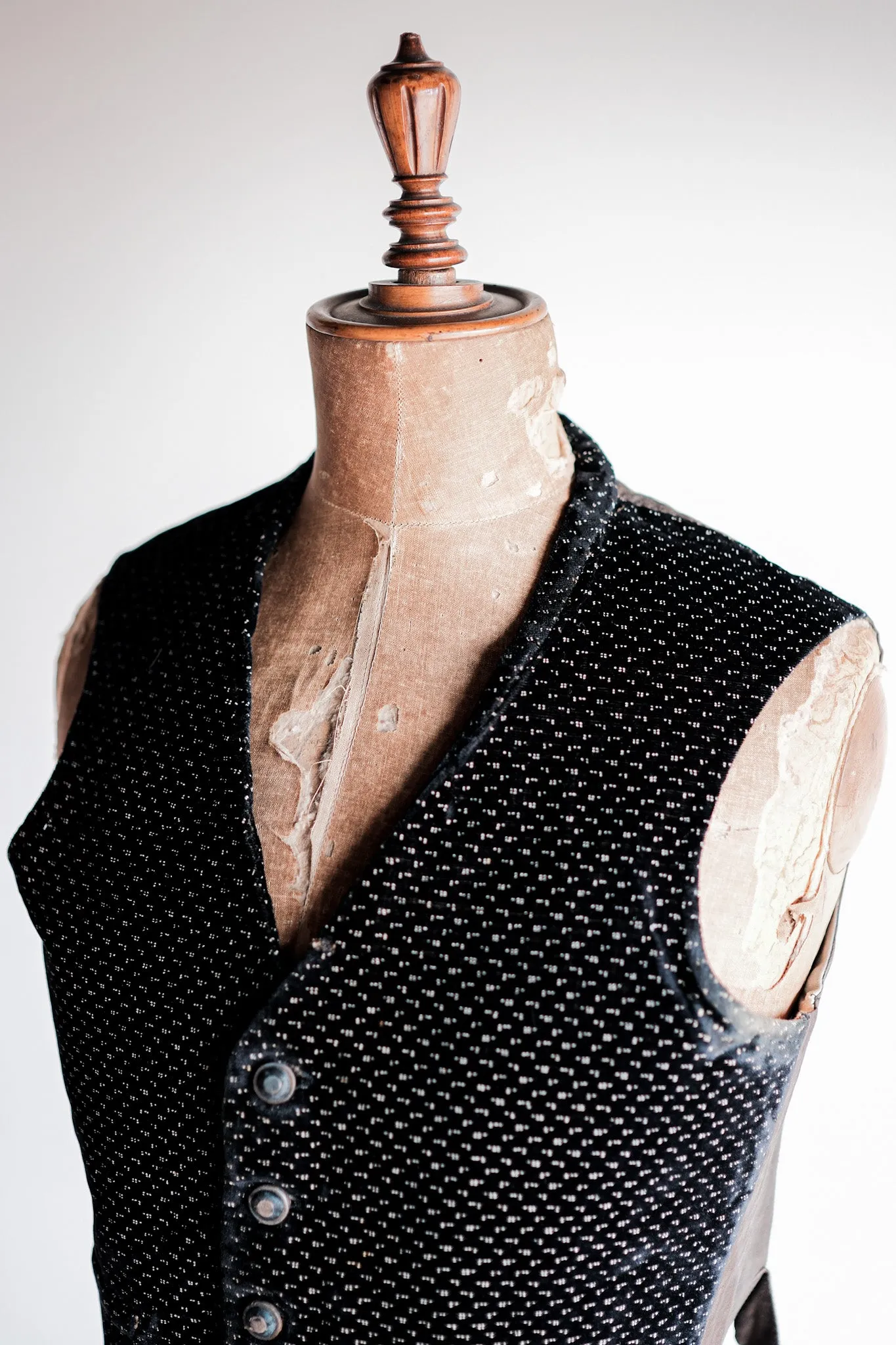 【Late 19th C】French Antique Black Velvet Gilet