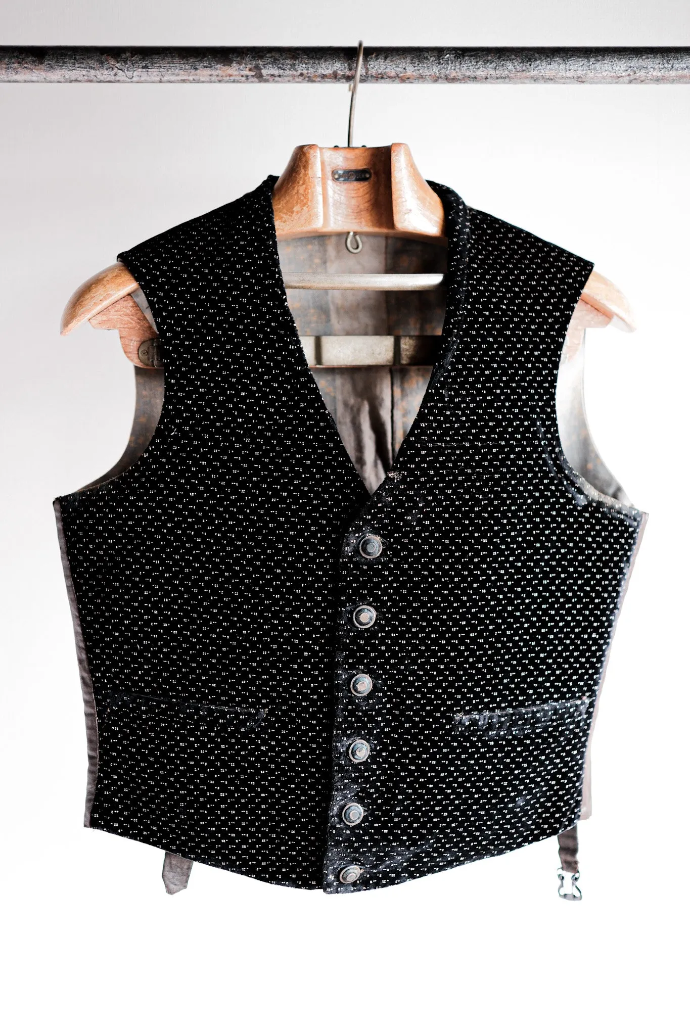 【Late 19th C】French Antique Black Velvet Gilet