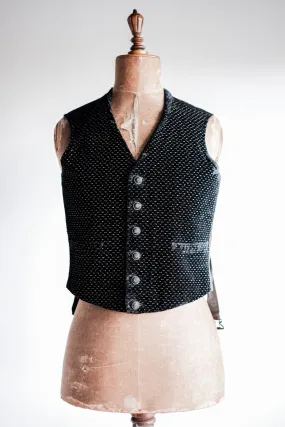 【Late 19th C】French Antique Black Velvet Gilet
