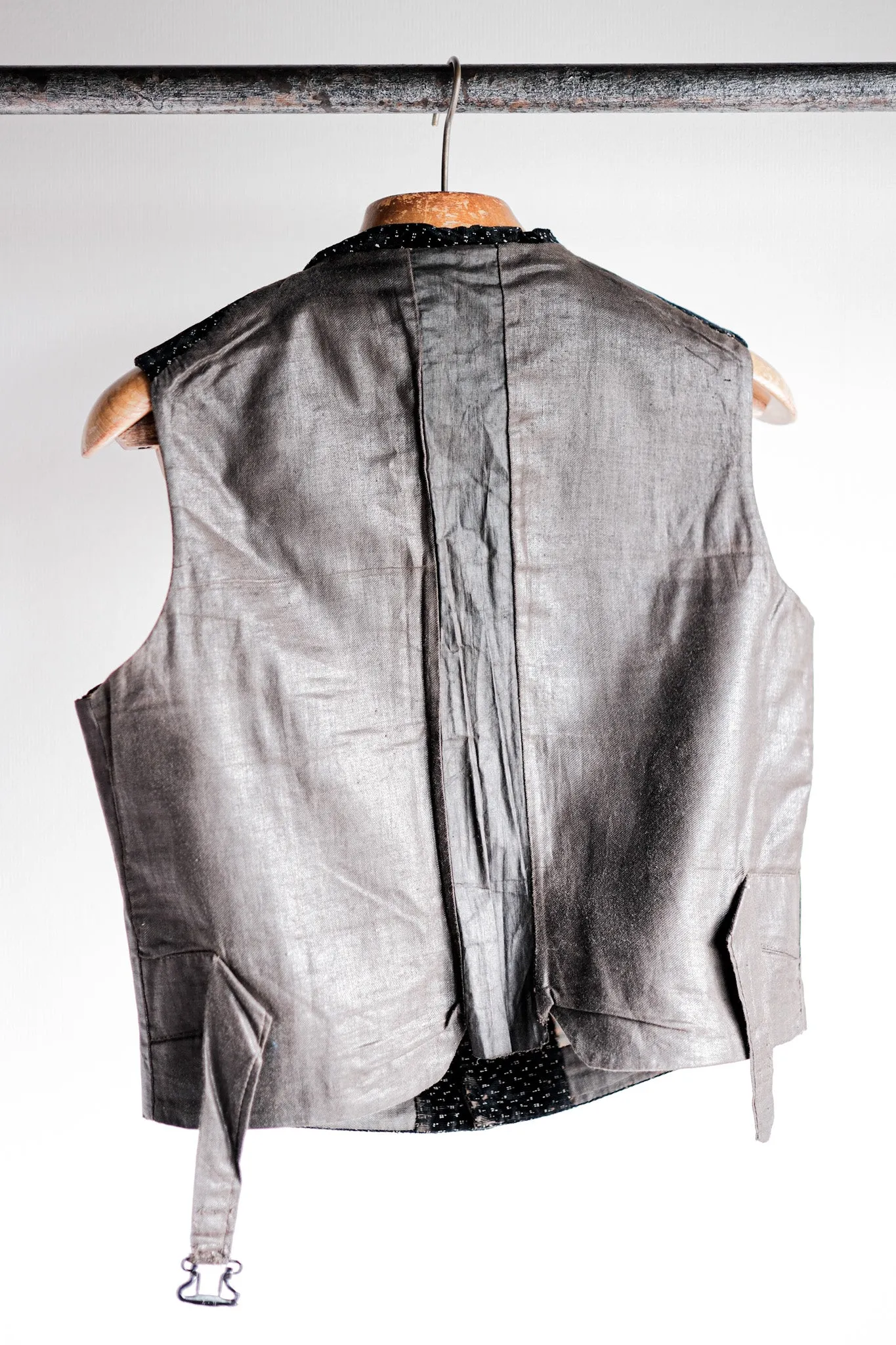 【Late 19th C】French Antique Black Velvet Gilet