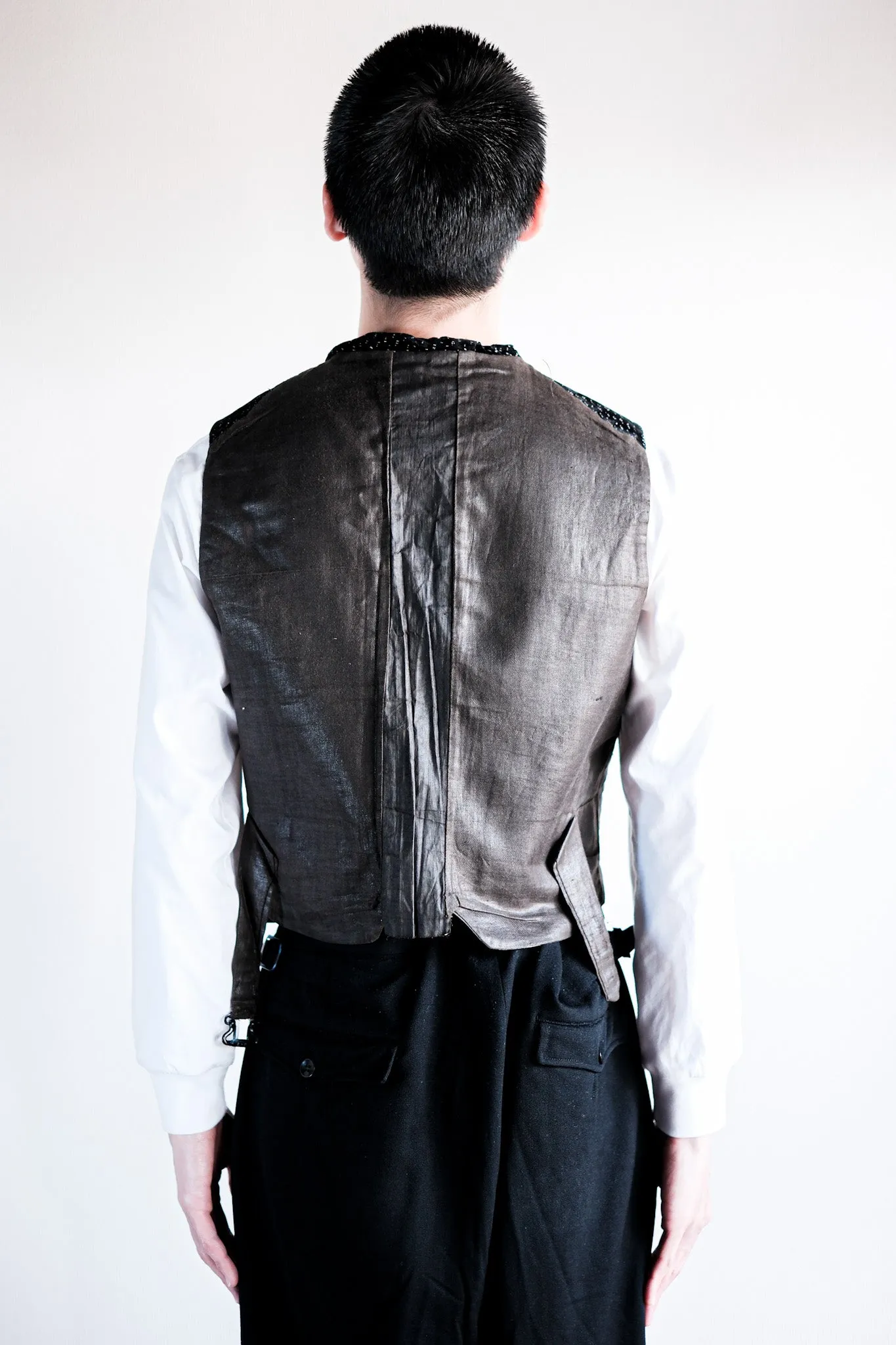 【Late 19th C】French Antique Black Velvet Gilet