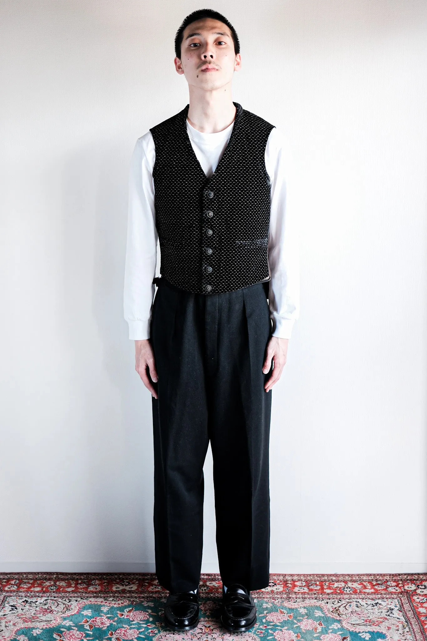【Late 19th C】French Antique Black Velvet Gilet