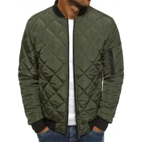 Men's Lightweight Down Jacket – Puffer Winter Coat Stand Collar Quilted Design