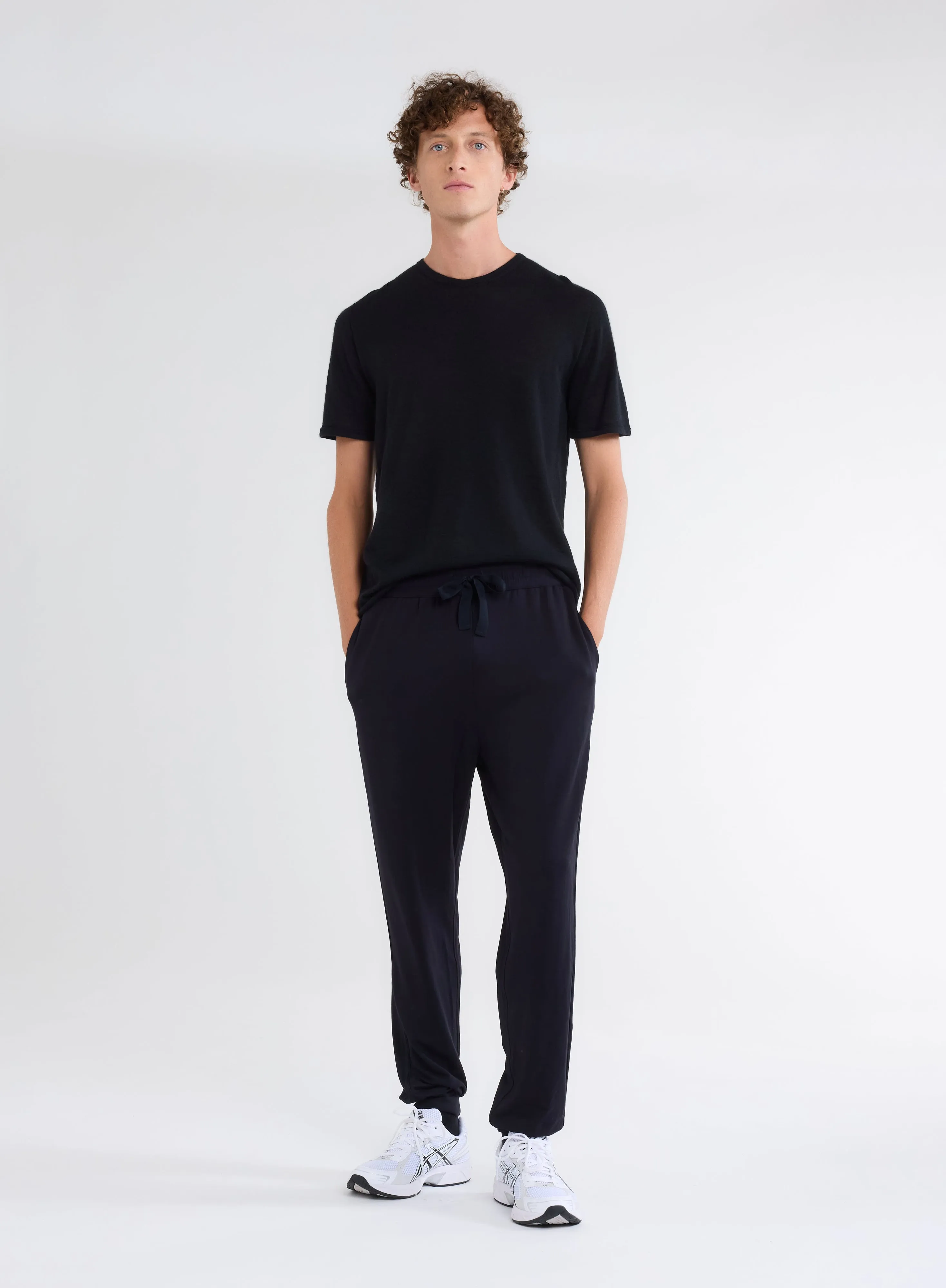 Pantalon Marine avec Poches  en Viscose et Élasthanne