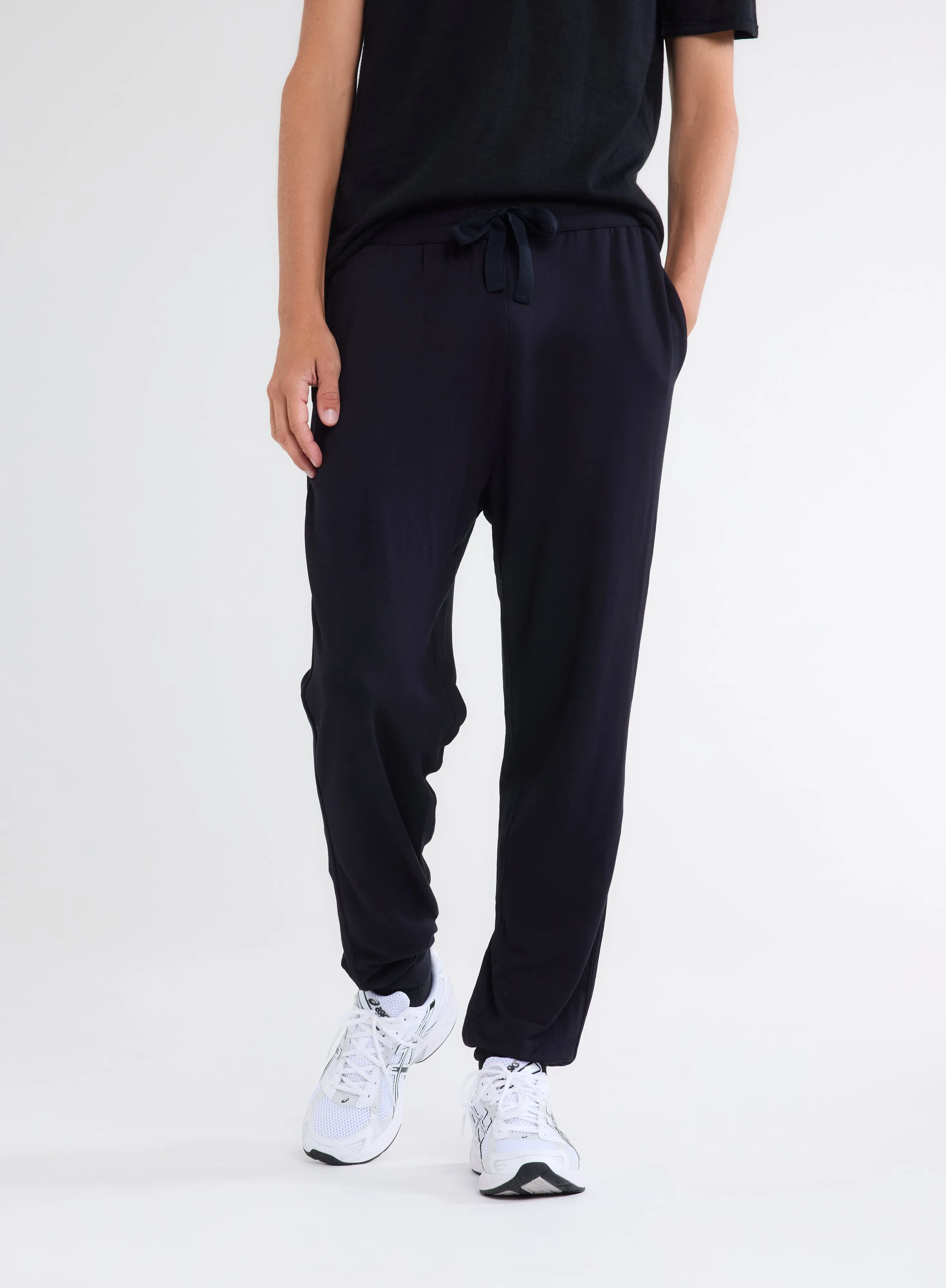 Pantalon Marine avec Poches  en Viscose et Élasthanne