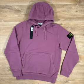 Stone Island Garment Dyed Pullover Hoodie in Onion Rose